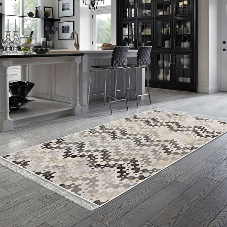 Dekoreko Kaymaz Taban Djt Mutfak Halısı Star Pamuk Saçaklı Modern 1675