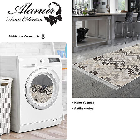 Dekoreko Kaymaz Taban Djt Mutfak Halısı Star Pamuk Saçaklı Modern 1675