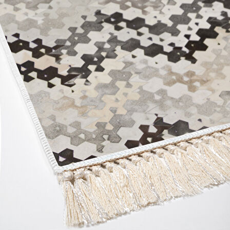 Dekoreko Kaymaz Taban Djt Mutfak Halısı Star Pamuk Saçaklı Modern 1675