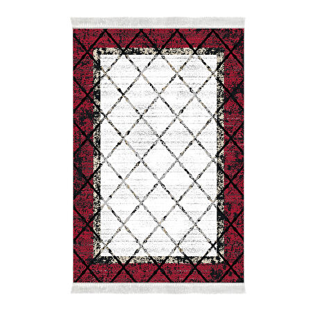 Dekoreko Kaymaz Taban Djt Mutfak Halısı Star Pamuk Saçaklı Modern M5129