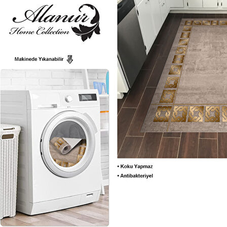 Dekoreko Kaymaz Taban Djt Mutfak Halısı Trend Modern 691M