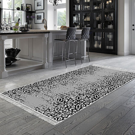 Dekoreko Kaymaz Taban Djt Mutfak Halısı Star Pamuk Saçaklı İskandinav Mu123