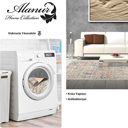 Dekoreko Kaymaz Taban Djt Salon Halısı Yıldız Deri Saçaklı İskandinav F5139