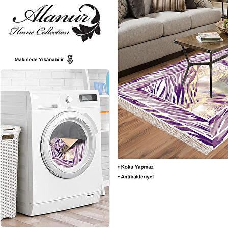 Dekoreko Kaymaz Taban Djt Salon Halısı Yıldız Deri Saçaklı Modern 728