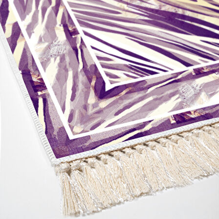 Dekoreko Kaymaz Taban Djt Salon Halısı Yıldız Deri Saçaklı Modern 728