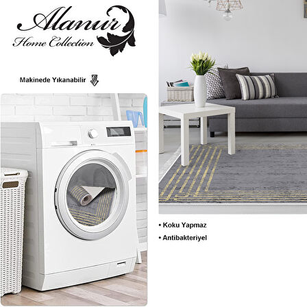 Dekoreko Kaymaz Taban Djt Salon Halısı Trend Saçaklı Modern M5142