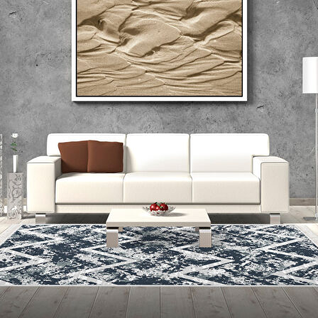 Dekoreko Kaymaz Taban Djt Salon Halısı Trend Saçaklı İskandinav F5128