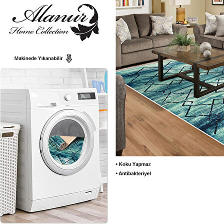 Dekoreko Kaymaz Taban Djt Salon Halısı Yıldız Deri Saçaklı Modern M5006