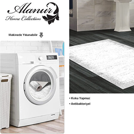 Dekoreko Kaymaz Taban Djt Banyo Halısı Trend Modern 1342