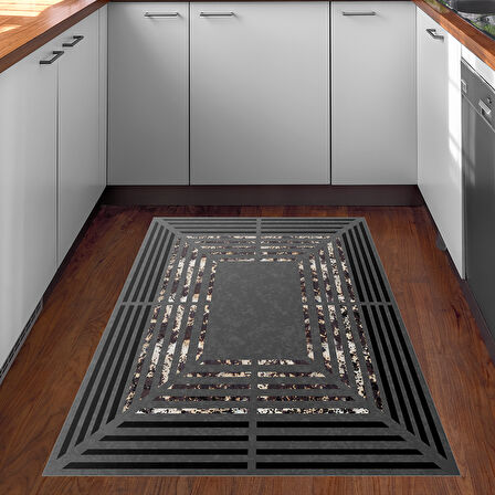 Dekoreko Kaymaz Taban Djt Mutfak Halısı Trend Modern M5132