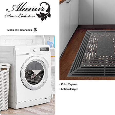 Dekoreko Kaymaz Taban Djt Mutfak Halısı Trend Modern M5132