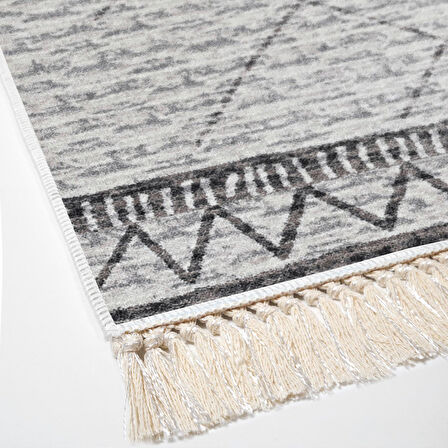 Dekoreko Kaymaz Taban Djt Banyo Halısı Trend Saçaklı İskandinav F5081