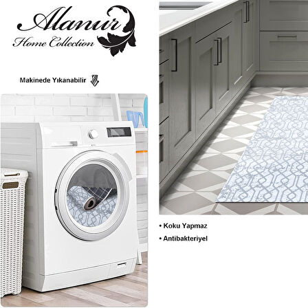 Dekoreko Kaymaz Taban Djt Mutfak Halısı Star Pamuk Modern 757