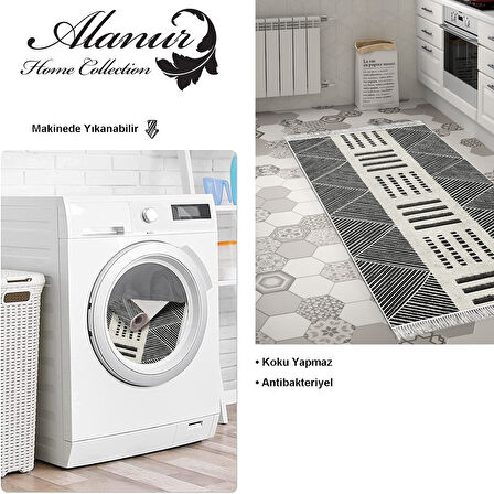 Dekoreko Kaymaz Taban Djt Mutfak Halısı Trend Saçaklı İskandinav M1282