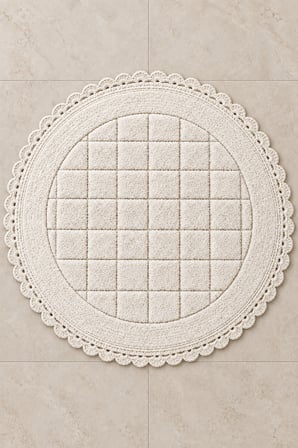 Alanur Bodrum Tufting Cotton Pamuklu El Işi Örgülü 90 x 90 cm Paspas 109