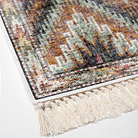 Dekoreko Kaymaz Taban Djt Mutfak Halısı Star Pamuk Saçaklı İskandinav F5003