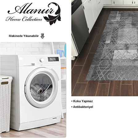 Dekoreko Kaymaz Taban Djt Mutfak Halısı Star Pamuk İskandinav F5132