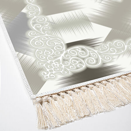 Dekoreko Kaymaz Taban Djt Mutfak Halısı Yıldız Deri Saçaklı Modern S1030