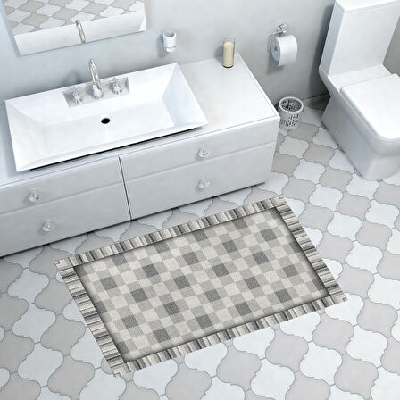 Dekoreko Kaymaz Taban Djt Banyo Halısı Star Pamuk Modern 1913