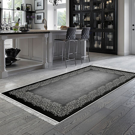 Dekoreko Kaymaz Taban Djt Mutfak Halısı Yıldız Deri Saçaklı Modern 1674