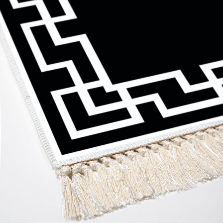 Dekoreko Kaymaz Taban Djt Salon Halısı Star Pamuk Saçaklı Modern F5035