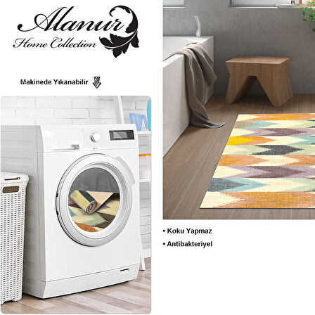 Dekoreko Kaymaz Taban Djt Banyo Halısı Yıldız Deri Modern 629M