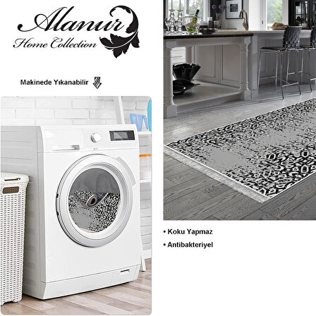 Dekoreko Kaymaz Taban Djt Mutfak Halısı Star Pamuk Saçaklı İskandinav Mu123