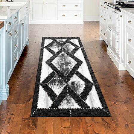 Dekoreko Kaymaz Taban Djt Mutfak Halısı Yıldız Deri Modern 722