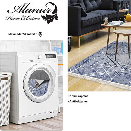 Dekoreko Kaymaz Taban Djt Salon Halısı Trend Saçaklı Modern M5003