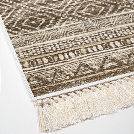 Dekoreko Kaymaz Taban Djt Salon Halısı Star Pamuk Saçaklı İskandinav F5087