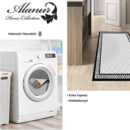 Dekoreko Kaymaz Taban Djt Mutfak Halısı Yıldız Deri Modern 603M