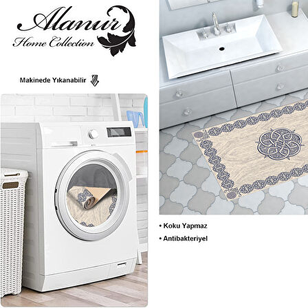 Dekoreko Kaymaz Taban Djt Banyo Halısı Yıldız Deri Modern 1319