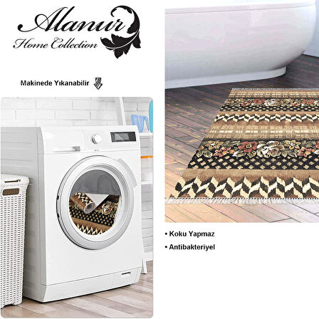 Dekoreko Kaymaz Taban Djt Banyo Halısı Trend Saçaklı Modern Mu127
