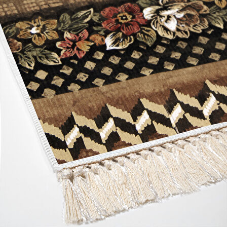 Dekoreko Kaymaz Taban Djt Banyo Halısı Trend Saçaklı Modern Mu127