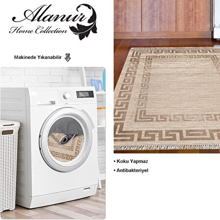 Dekoreko Kaymaz Taban Djt Mutfak Halısı Star Pamuk Saçaklı Modern F5036