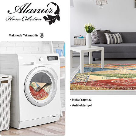 Dekoreko Kaymaz Taban Djt Salon Halısı Yıldız Deri Saçaklı İskandinav S5047