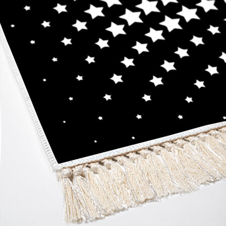 Dekoreko Kaymaz Taban Djt Mutfak Halısı Yıldız Deri Saçaklı Modern 723