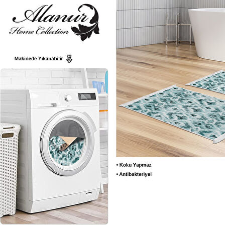 Dekoreko Kaymaz Taban Djt 2 Li Banyo Paspas Takımı Yıldız Deri Saçaklı İskandinav F5136