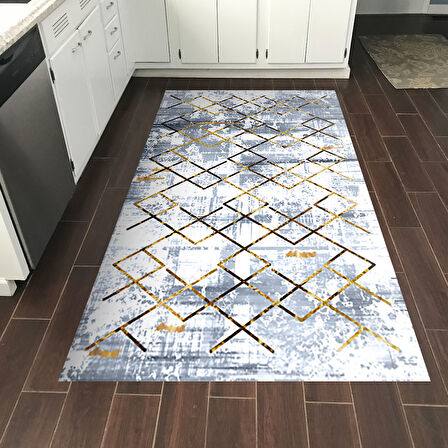 Dekoreko Kaymaz Taban Djt Mutfak Halısı Yıldız Deri Modern M5026