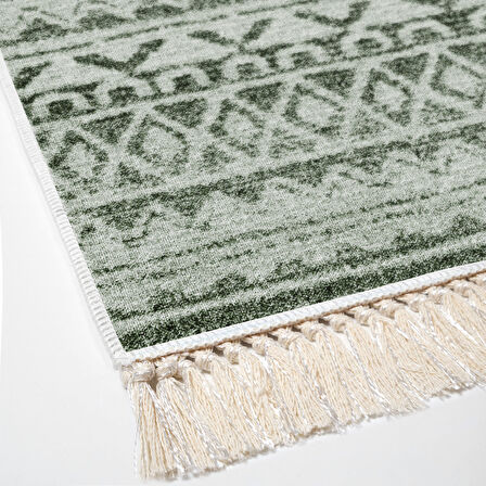 Dekoreko Kaymaz Taban Djt Mutfak Halısı Yıldız Deri Saçaklı İskandinav F5078