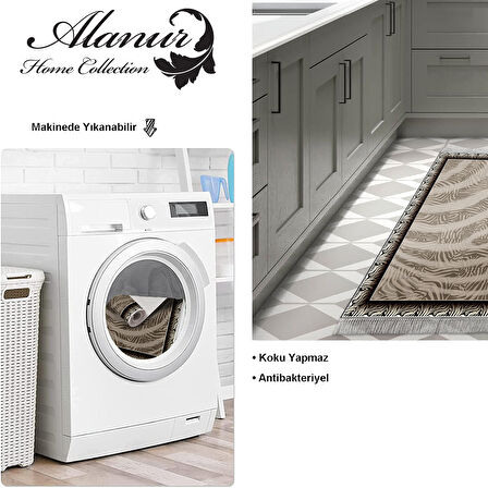 Dekoreko Kaymaz Taban Djt Mutfak Halısı Trend Saçaklı Modern 1912