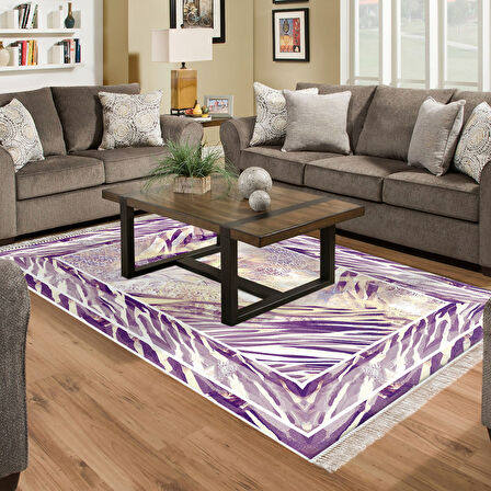 Dekoreko Kaymaz Taban Djt Salon Halısı Star Pamuk Saçaklı Modern 728