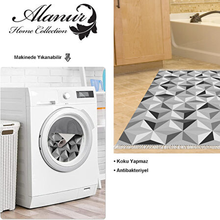 Dekoreko Kaymaz Taban Djt Banyo Halısı Trend Saçaklı Modern 1944
