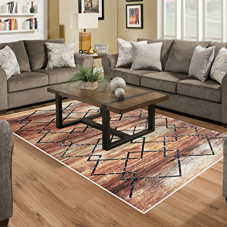 Dekoreko Kaymaz Taban Djt Salon Halısı Yıldız Deri Modern M5006