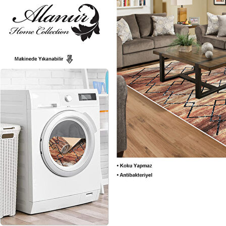 Dekoreko Kaymaz Taban Djt Salon Halısı Yıldız Deri Modern M5006