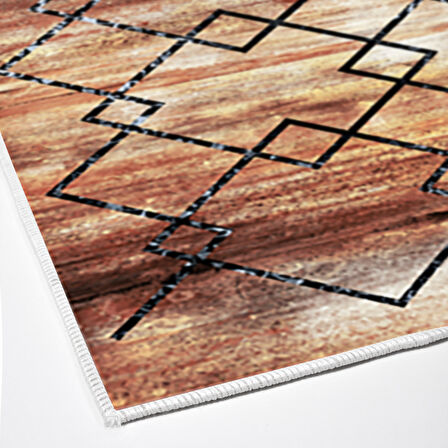 Dekoreko Kaymaz Taban Djt Salon Halısı Yıldız Deri Modern M5006