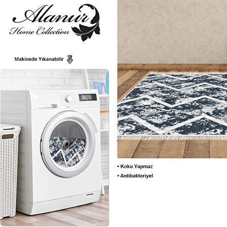 Dekoreko Kaymaz Taban Djt Salon Halısı Star Pamuk Saçaklı İskandinav F5128