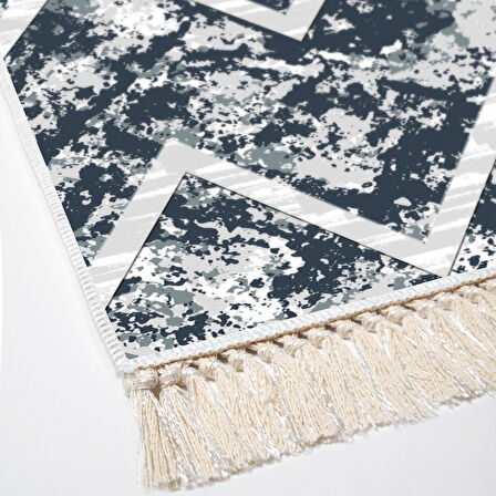 Dekoreko Kaymaz Taban Djt Mutfak Halısı Yıldız Deri Saçaklı İskandinav F5128