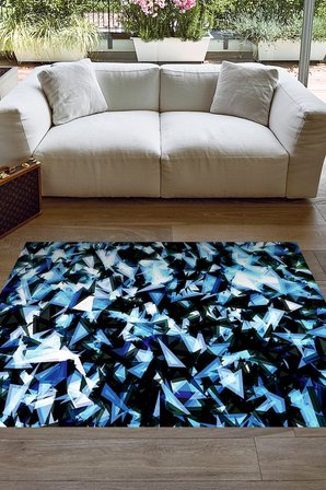 Kaymaz Dijital Mutfak & Salon Halı Trend Geometrik E5012