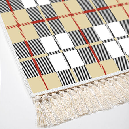 Dekoreko Kaymaz Taban Djt Mutfak Halısı Star Pamuk Saçaklı Modern 750